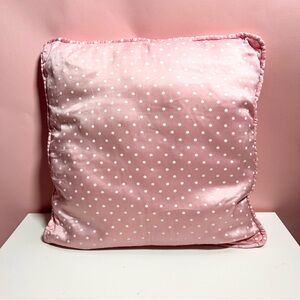 Y2K 2000s preppy pink polkadot throw pillow